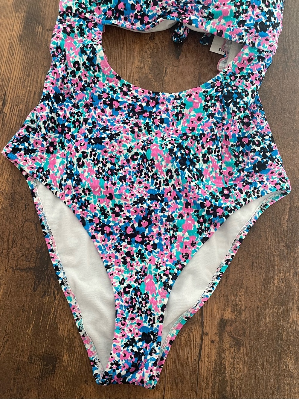Jessica Simpson | Small Blessings Lettuce Edge One-Piece Swimsuit | Floral | NWT - Picture 5 of 14